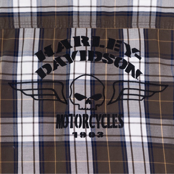 Harley Davidson Button Up Shirt 1903 Willie G Skull Long Sleeve Flannel Mens XL - Picture 2 of 6
